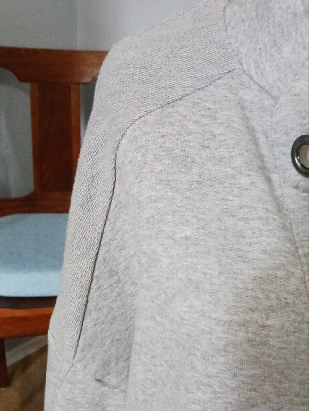Belldini Light Gray Grommet-Front Pullover Hoodie - Picture 5 of 15